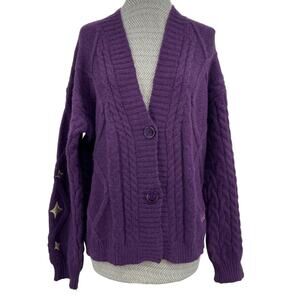 Taylor Swift Speak Now Cardigan Royal Purple Embroidered Stars Size XS / SM